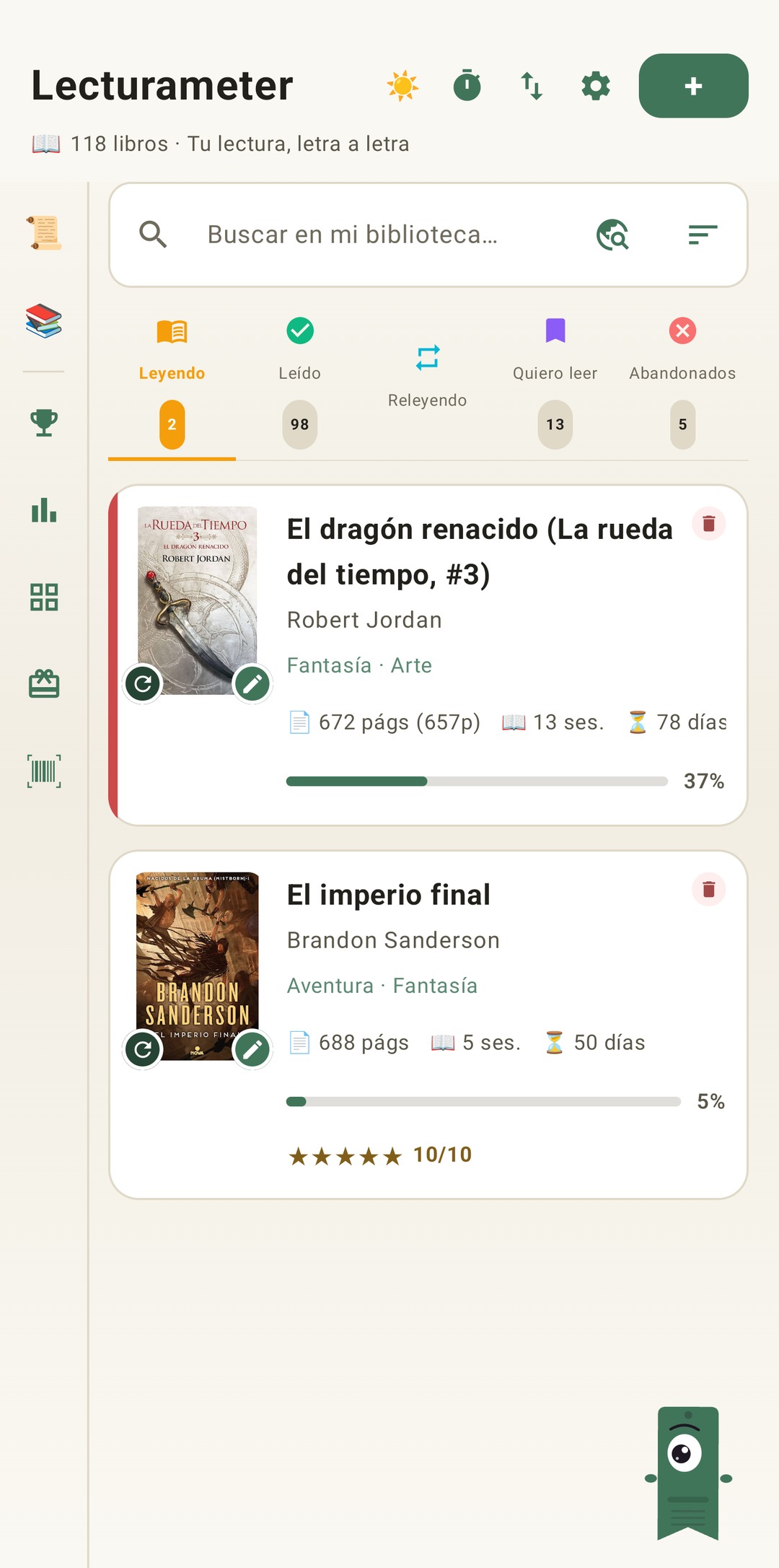 Biblioteca de Lecturameter