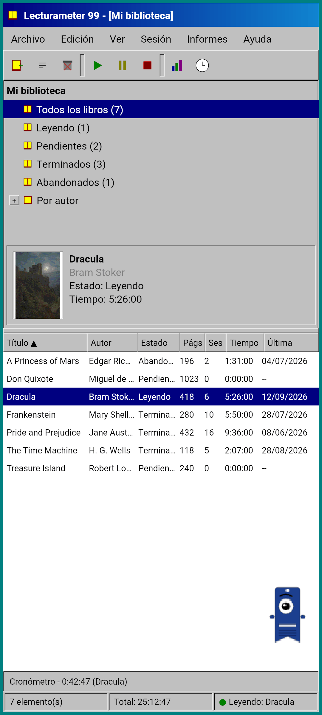Timer minimized to a taskbar above the status bar