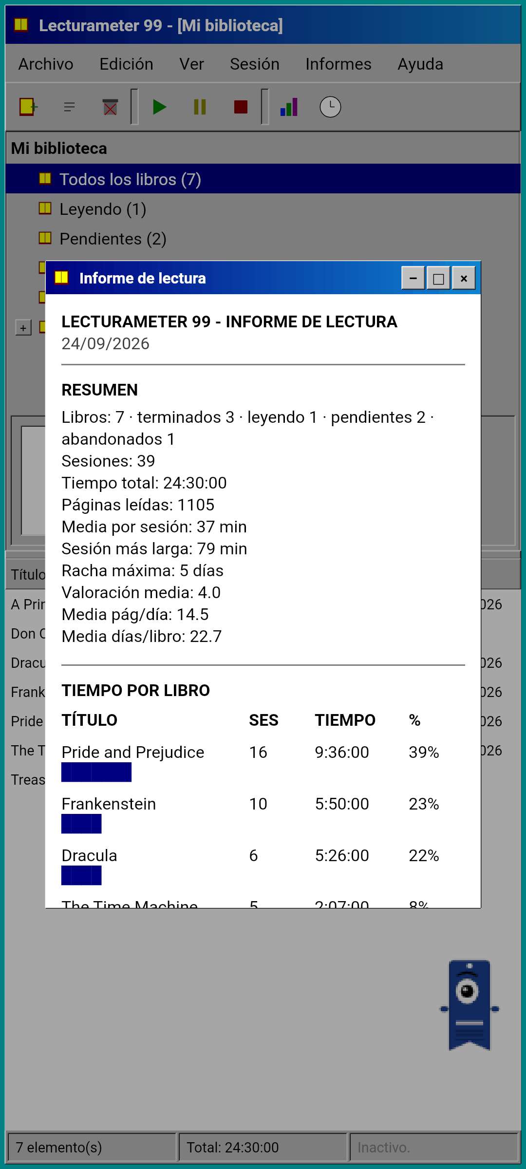 Reading report summary