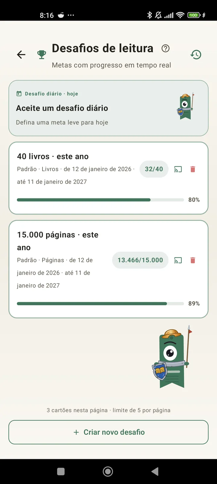 Desafios de leitura