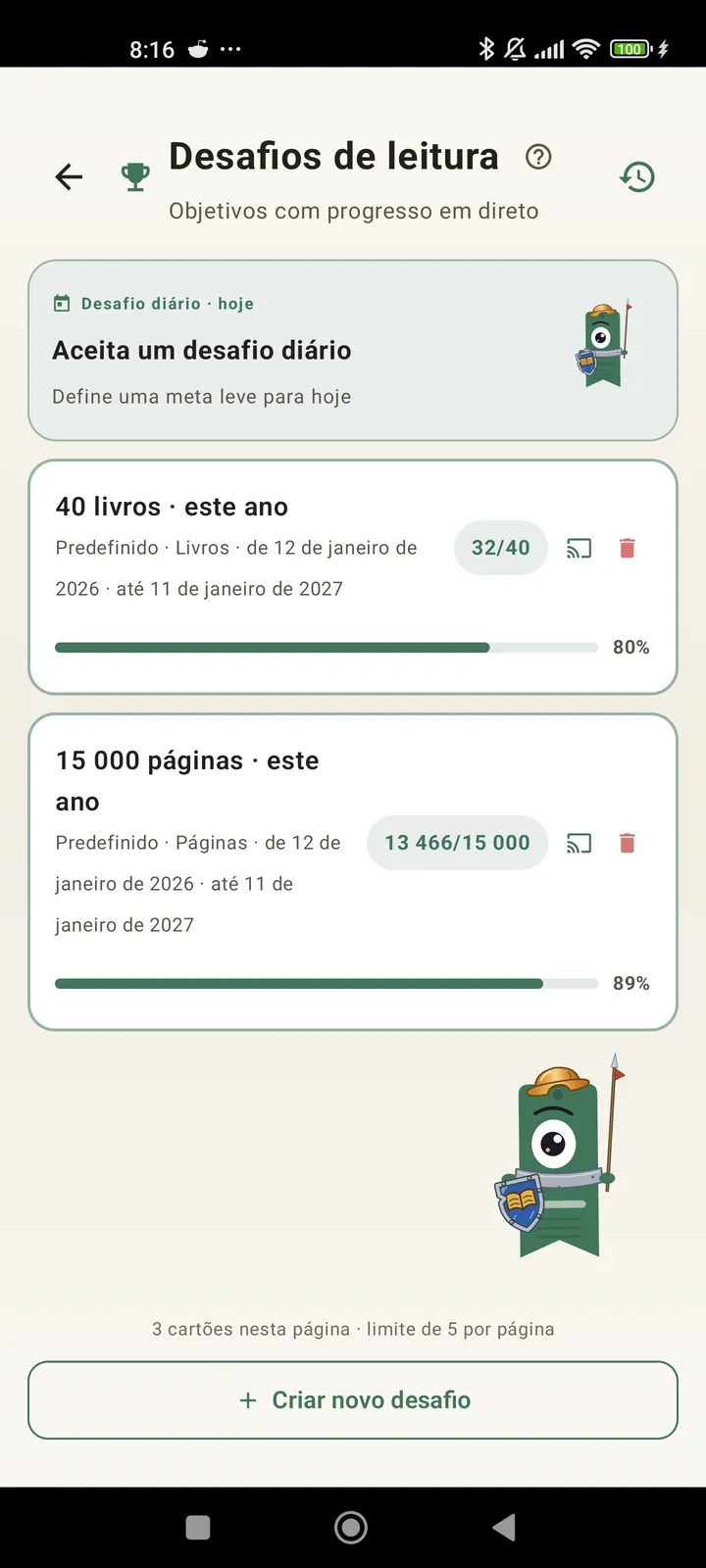 Desafios de leitura