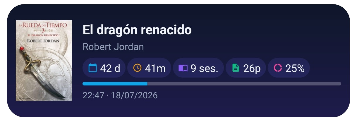 Widget de libro en pantalla de inicio